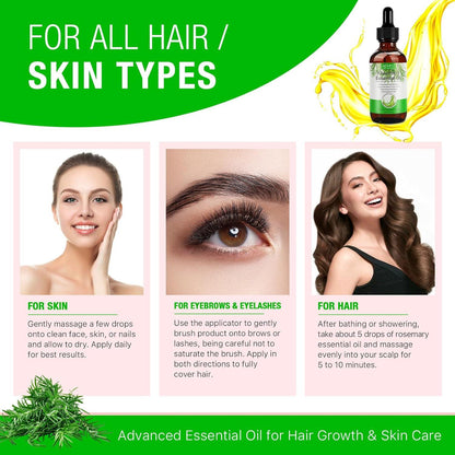 Rosmarinöl Haarwachstum 60ml + Kopfhautmassagegerät