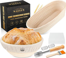 Gärkörb Set aus 100% Natürlichem Rattan inkl. Zubehör - 2er Set rund