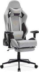 Ergonomischer Gaming Stuhl 180 kg Belastbarkeit Wildlederimitat Grau