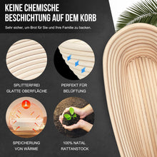 Gärkörbchen Oval 35cm Rattan Brotbackset mit Teigschaber