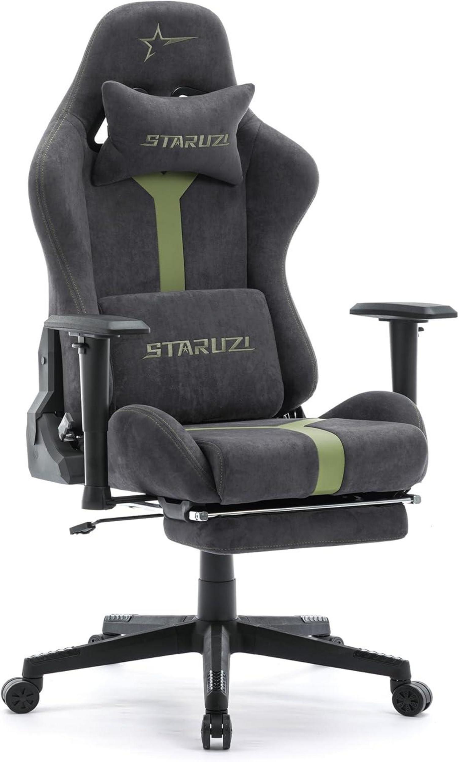 Ergonomischer Gaming Stuhl mit Fußstütze und 3D-Armlehnen