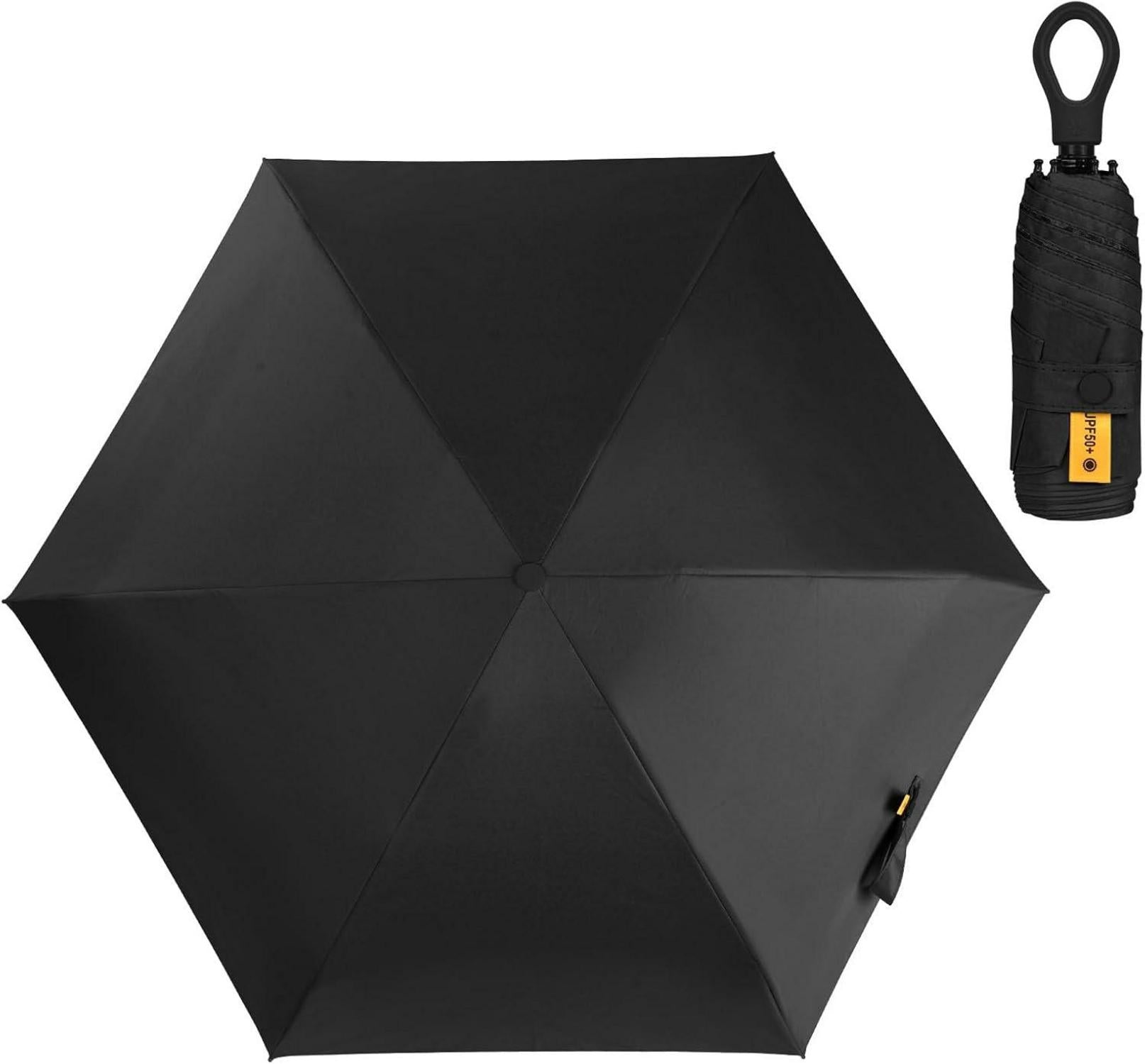 Mini UV-Schutz Regenschirm mit 5 Rippen, Ringgriff, leicht & kompakt