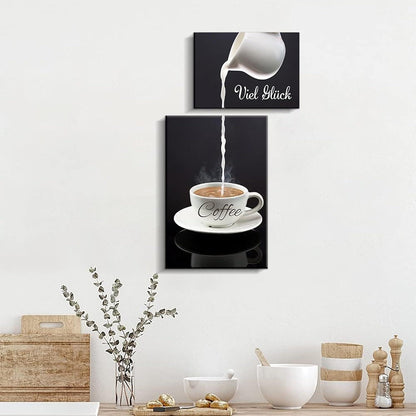 Poster Küchen Bilder Mit Rahmen 2er Set Schwarz Weiß Leinwandbild