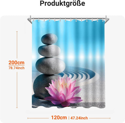 Duschvorhang Kieswüste Antischimmel 120x200cm 8 Ösen Badezimmer H200 x