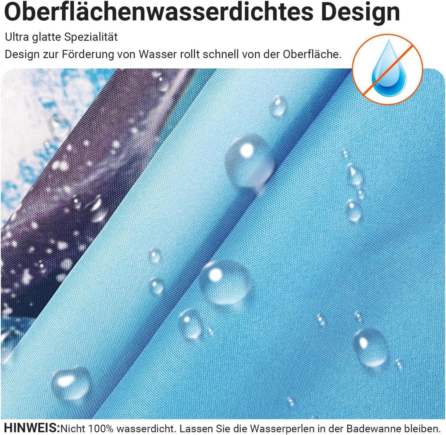 Lerores Duschvorhang Kieswüste 180x180cm Antischimmel Textil
