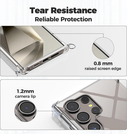 Handykette für Samsung Galaxy S24 Ultra - Transparente Hülle mit Handyband