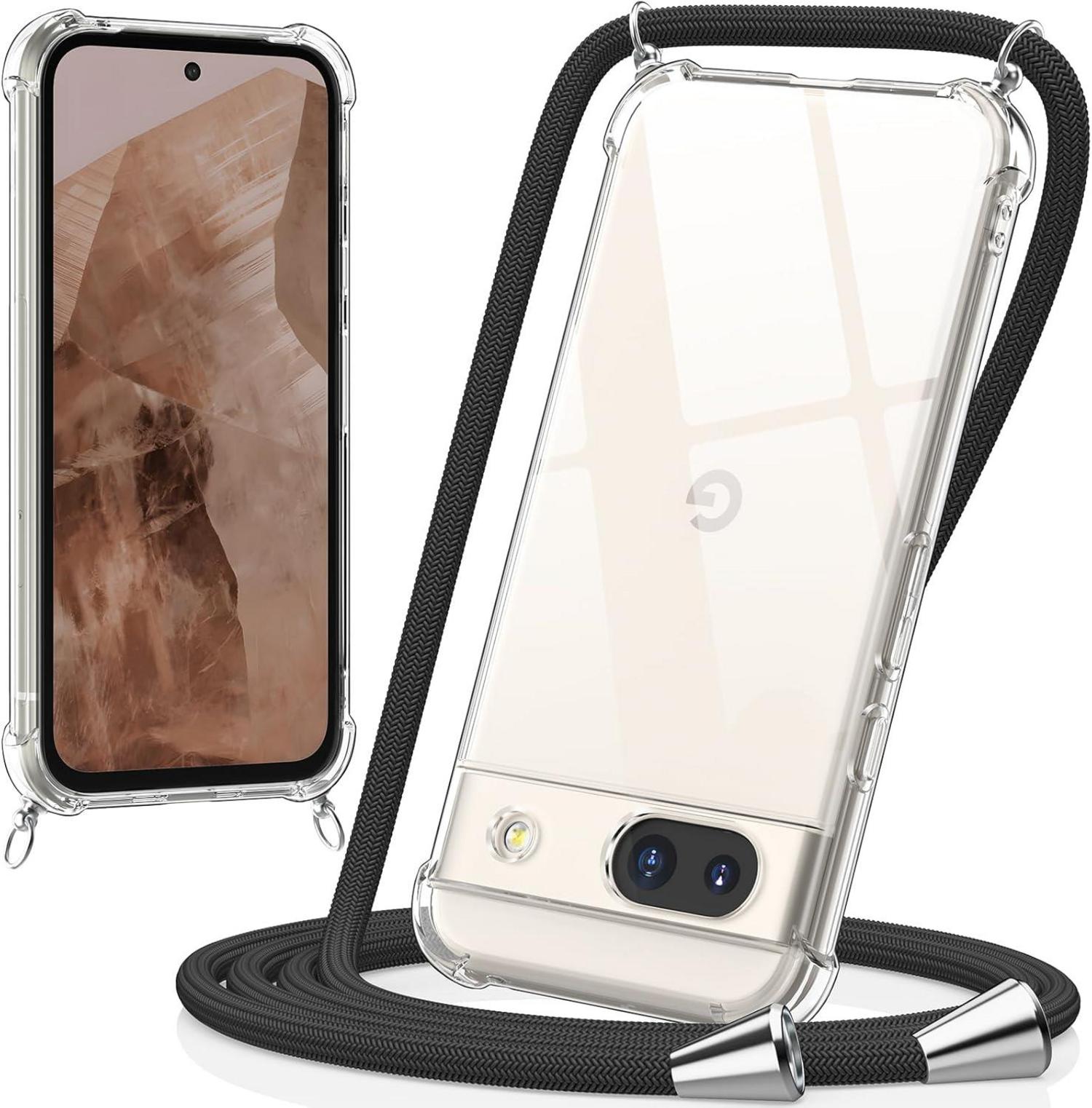 Handykette mit Bands für Google Pixel 8A Transparent Schwarz