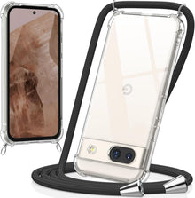 Handykette mit Bands für Google Pixel 8A Transparent Schwarz
