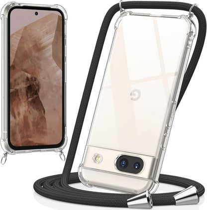 Handykette mit Bands für Google Pixel 8A Transparent Schwarz