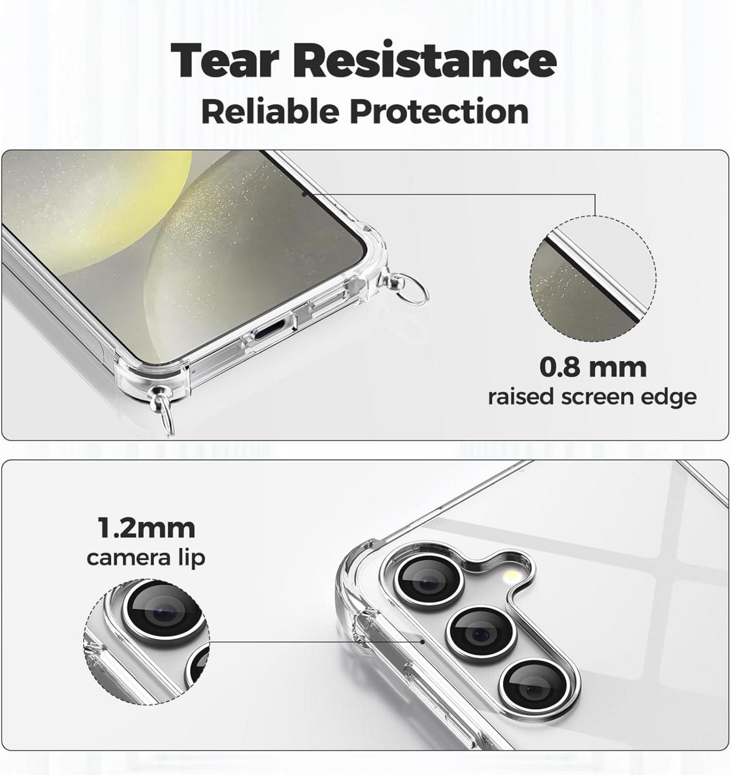 Handykette Samsung Galaxy S24 Necklace Hülle Transparent Schwarz