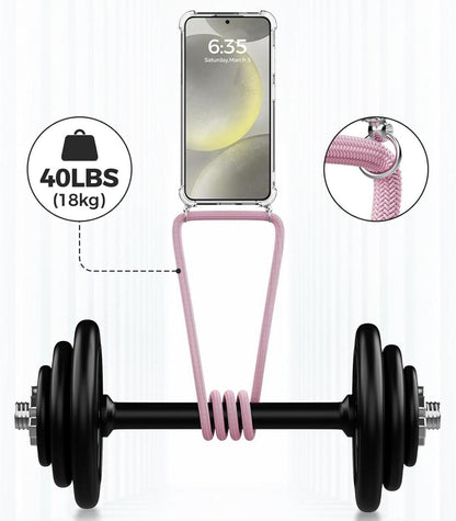 Handykette für Samsung Galaxy S24 Plus, Transparente Necklace Hülle mit