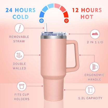 Thermobecher 2-in-1-Deckel 1180ML Kaffeebecher to go Trinkbecher