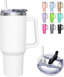 Thermobecher 2-in-1-Deckel 1180ML Trinkbecher Strohhalm Edelstahl