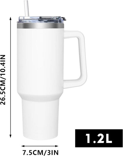 Thermobecher 1180ML Kaffeebecher To Go Edelstahl Isolierbecher Straw