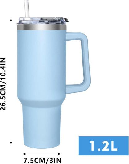 Thermobecher 1180ml Edelstahl 2-in-1 Deckel Tumbler Cup Kaffee Tee