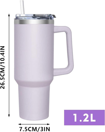 Thermobecher 1180ml Edelstahl Isolierbecher Trinkbecher to go Strohhalm