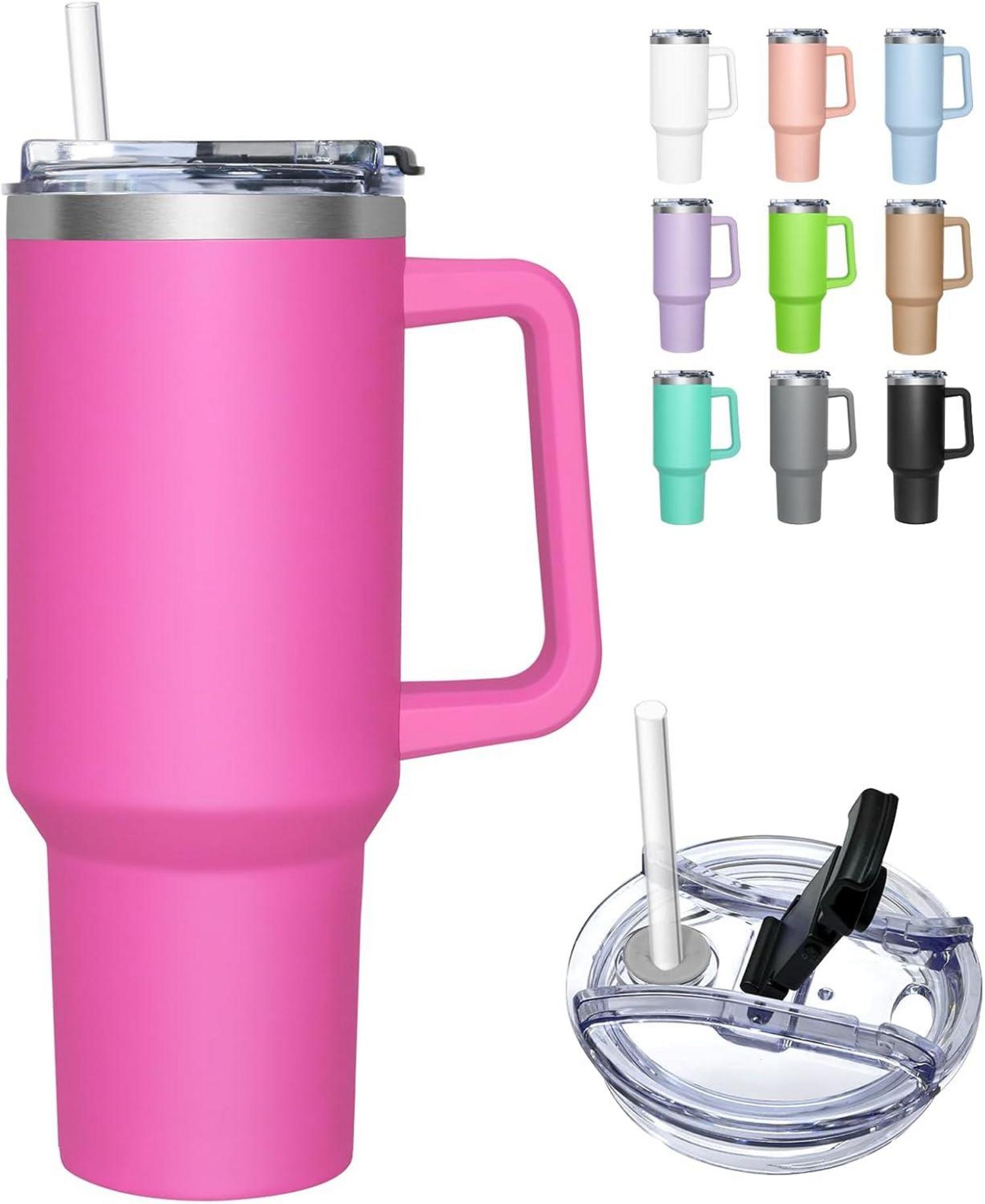 Thermobecher 1180ML 2-in-1-Deckel Trinkbecher Strohhalm Isolierbecher