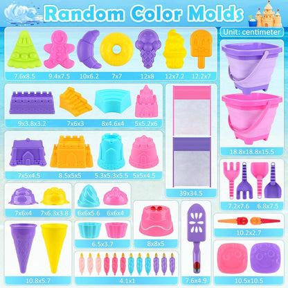 Sandspielzeug 49tlg Eisformen Schaufeln für Kinder Strandset