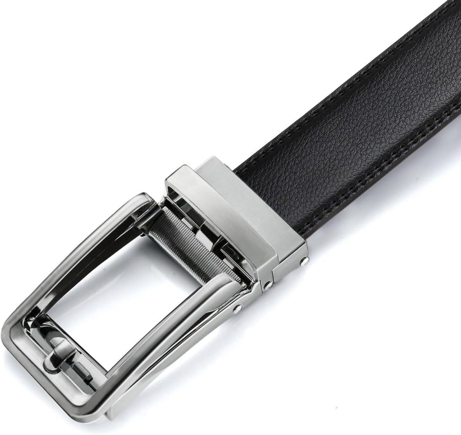 Herrengürtel – Automatik Ledergürtel für Anzug & Freizeit 35mm Schwarz 90-100cm