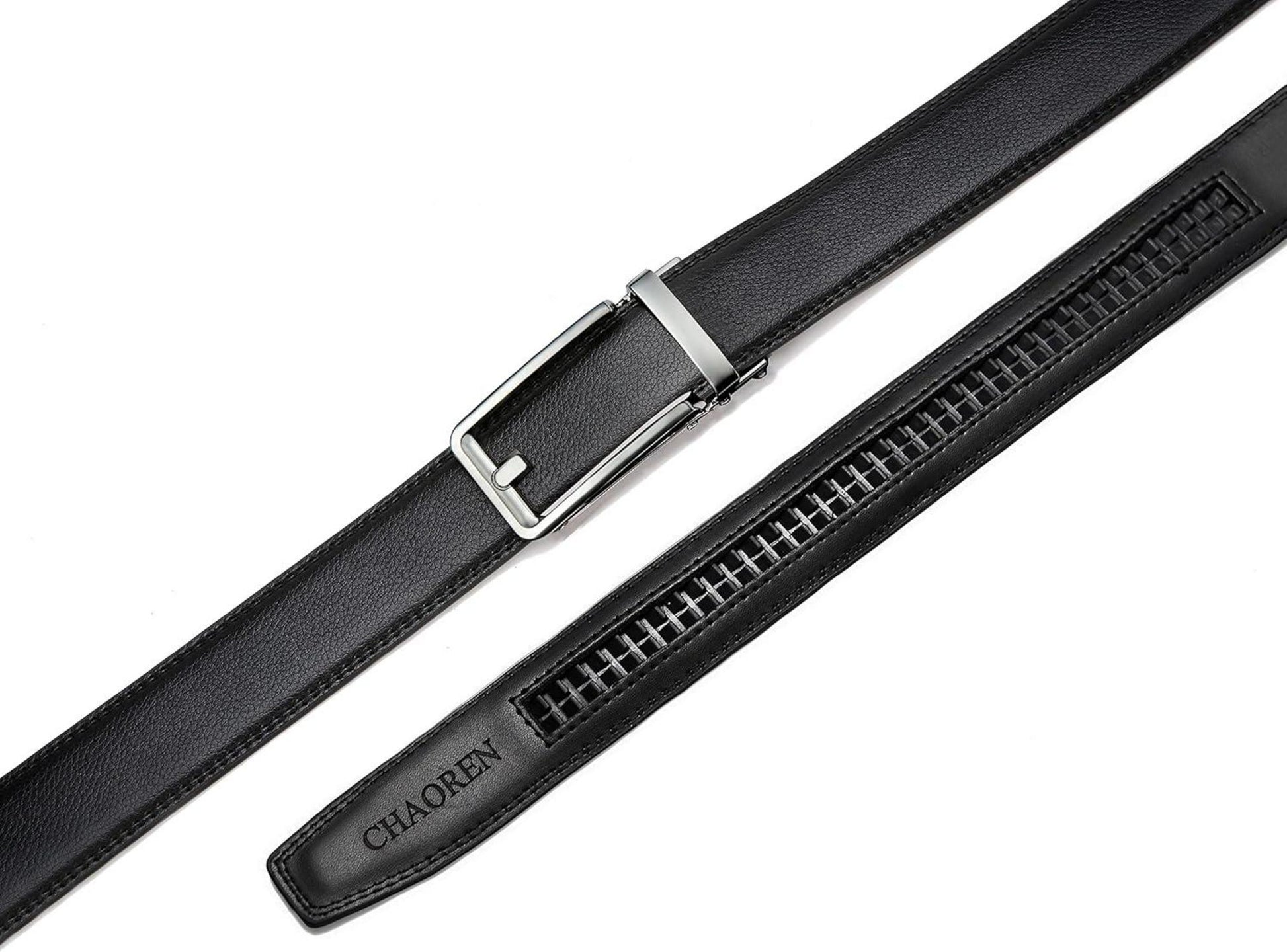 Herrengürtel Automatik Leder 35mm Schwarz Mikroverstellbar Taille 90-100cm