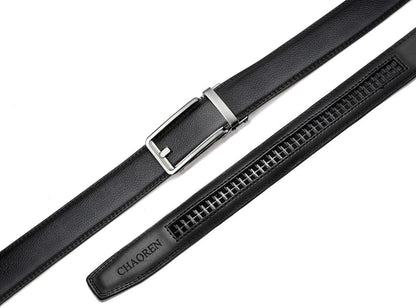 Herrengürtel Automatik Leder 35mm Schwarz Mikroverstellbar Taille 90-100cm