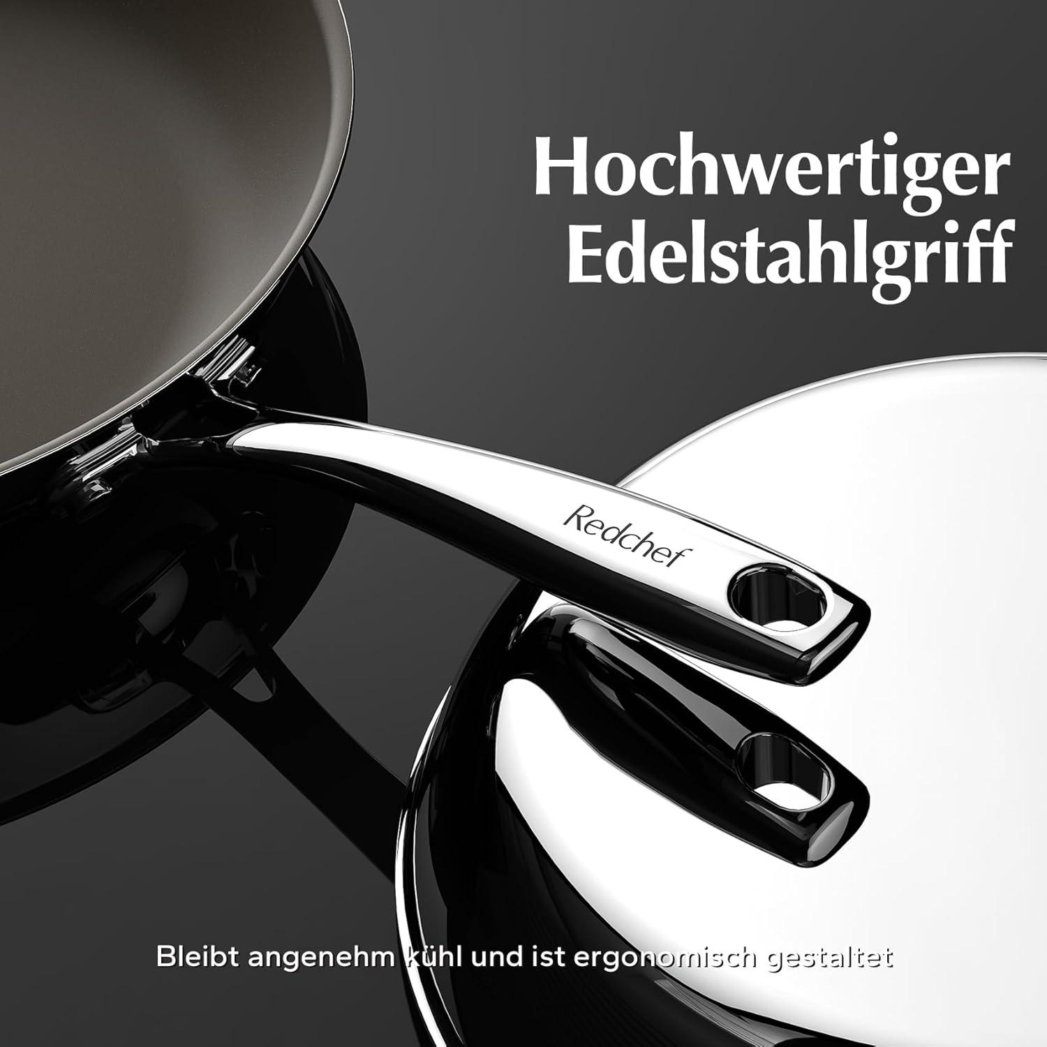 Redchef Keramikpfanne 24cm Titanium Antihaft Induktion Edelstahl
