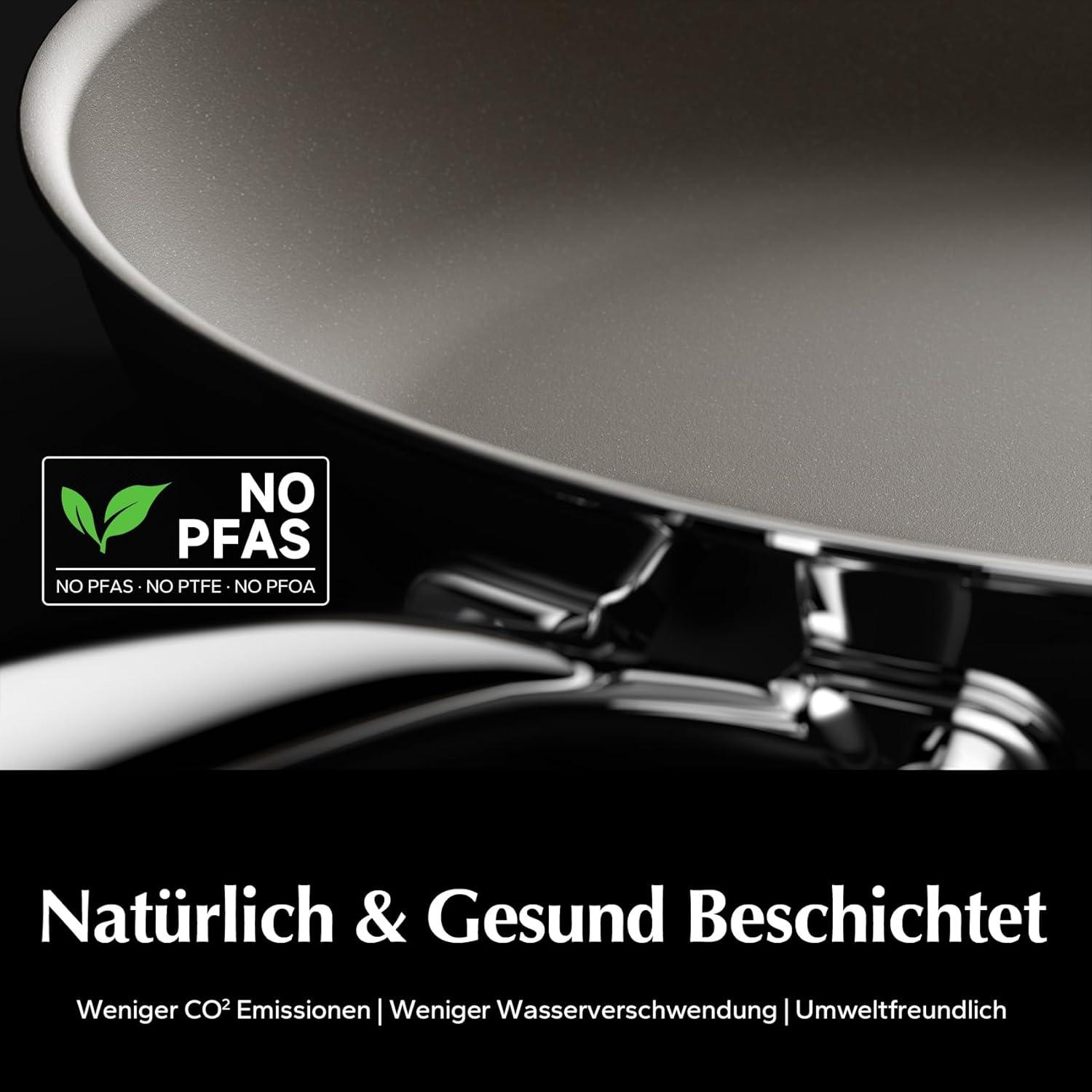 24cm Titanium Keramik Pfanne Antihaft Bratpfanne für alle Herdarten