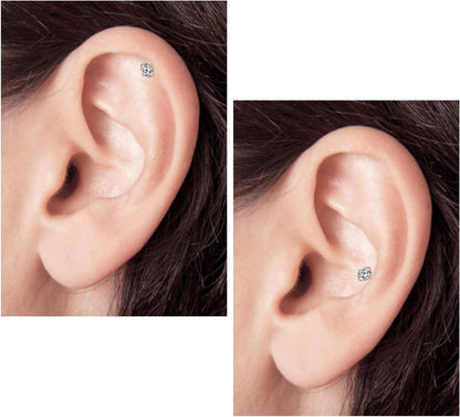 4-12er Tragus Helix Piercings Chirurgenstahl CZ Opal Marmor Hufeisenringe