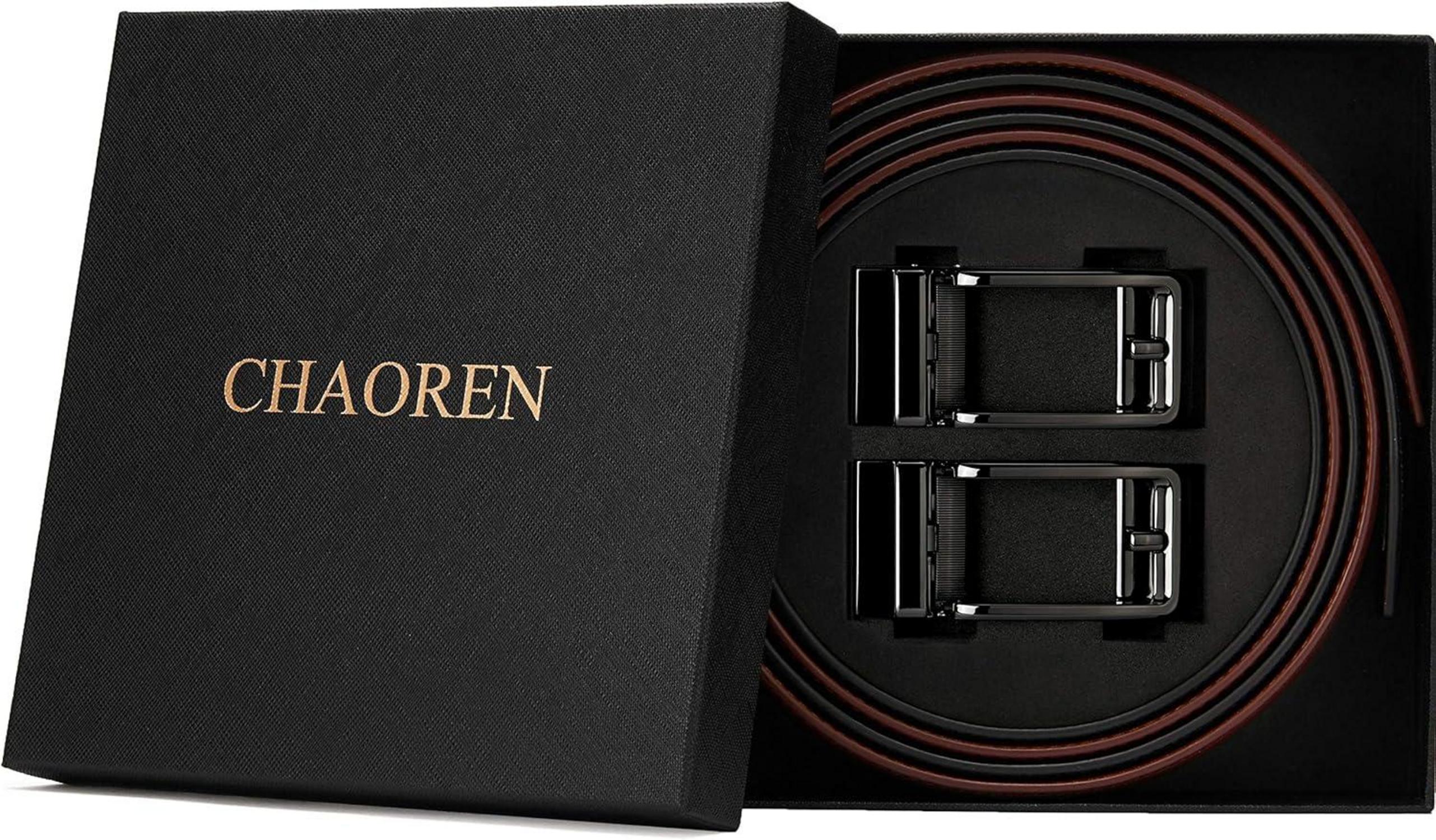 Herren Ledergürtel Automatik 35mm Schwarz Cognac 100-115cm