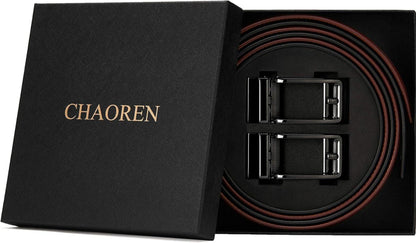 Herren Ledergürtel Automatik 35mm Schwarz Cognac 100-115cm