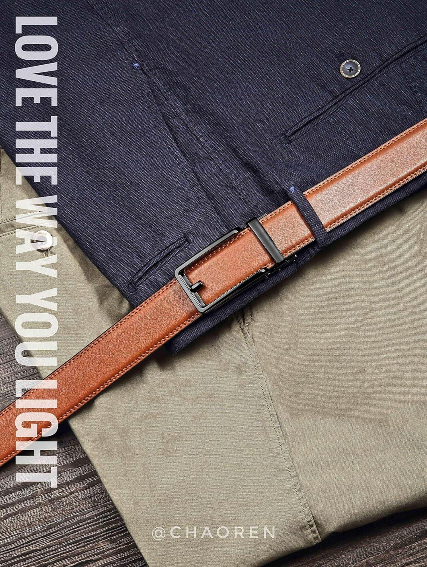 Ledergürtel Herren Automatik 35mm Schwarz Cognac 100-115cm