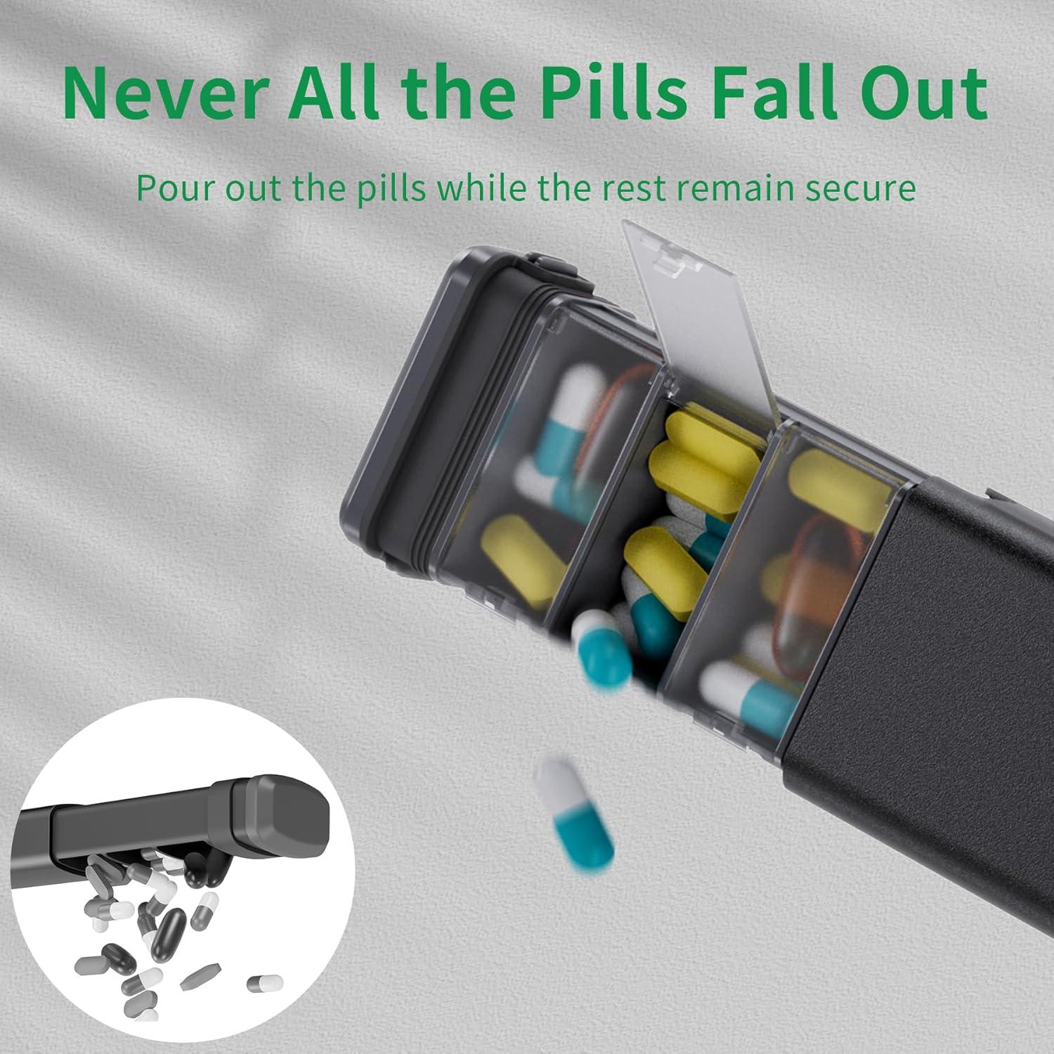 Tablettenbox 7 Tage Aluminium Schwarz Pillendose Vitamine