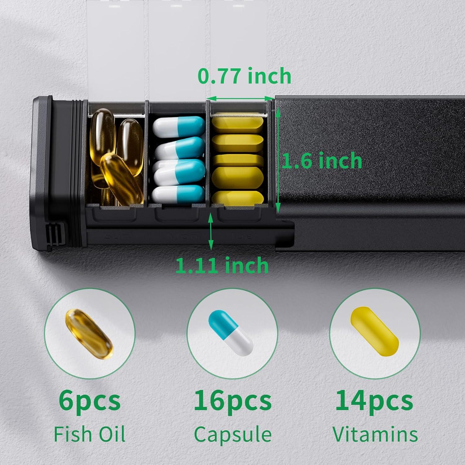 Tablettenbox 7 Tage Pillendose Aluminium Schwarz vacante_wohnernte