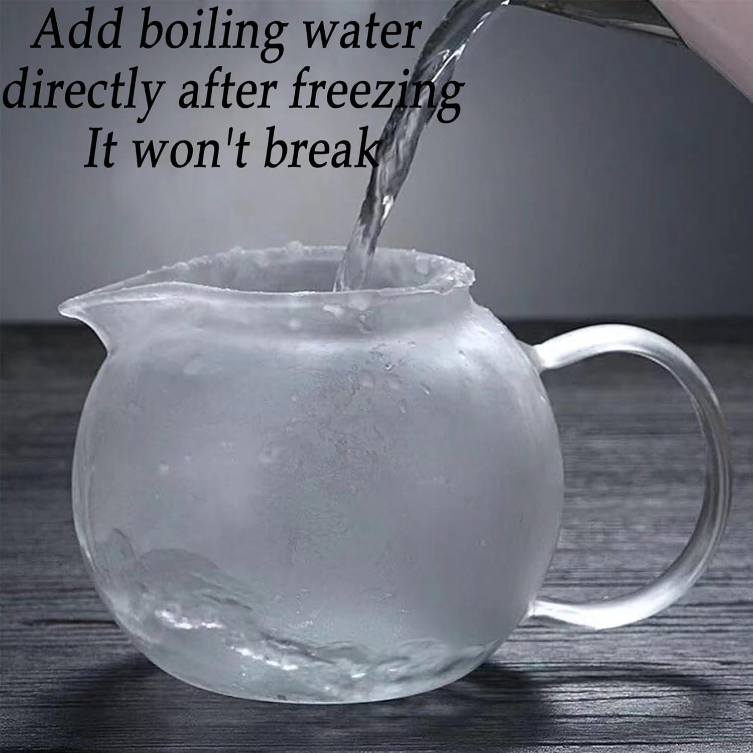 Glas Teekanne 600ml Teebereiter mit Edelstahl Sieb und Deckel