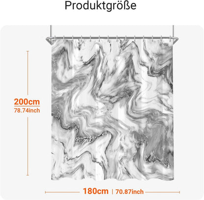 Duschvorhang Marmor 180x200cm Antischimmel Textil wasserabweisend