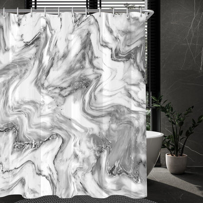 Duschvorhang 180x200cm Marmor Antischimmel Textil Wasserdicht Polyester Badevorhang