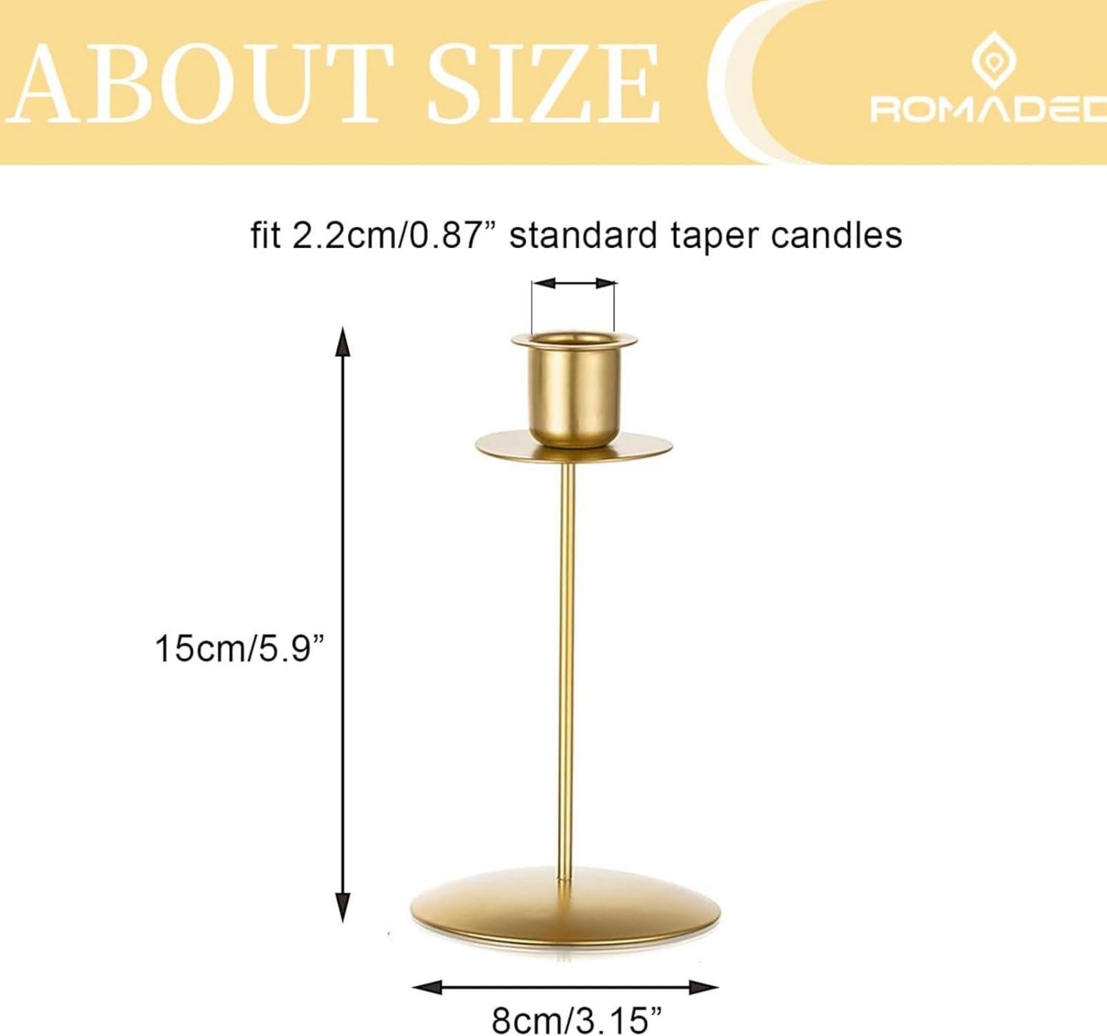 Romadedi Kerzenhalter Gold 2er Set Stabkerzen Metall Vintage Modern Deko