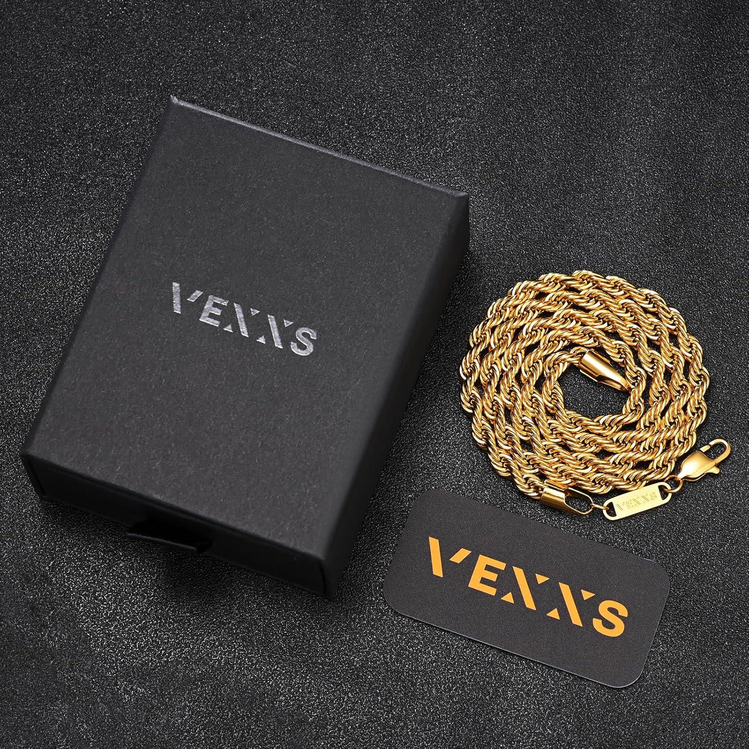 Goldkette 18 Karat Vergoldet 3/4/5mm Edelstahl Kette 46-66cm Herren