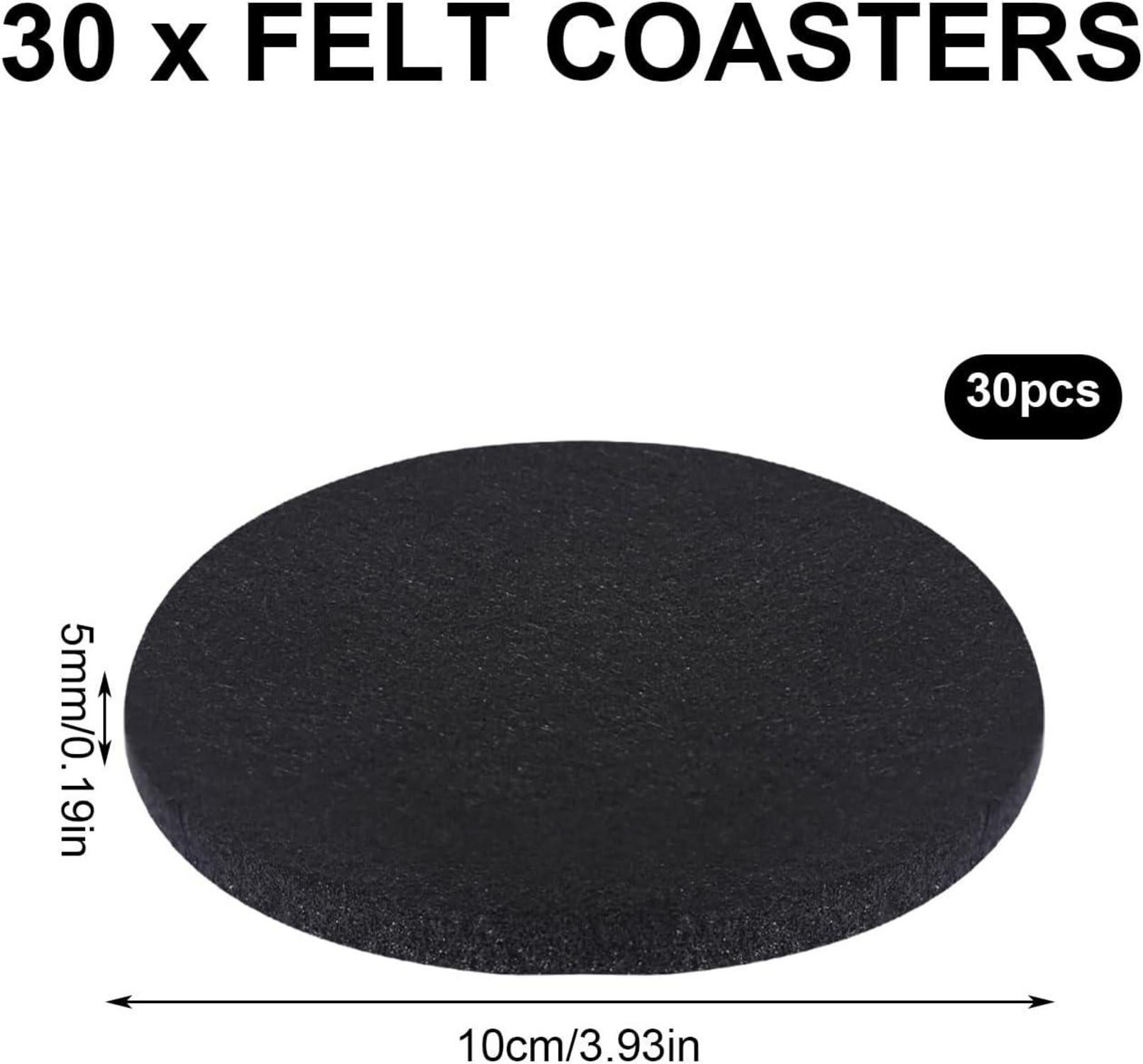 Filzuntersetzer Schwarz 30 Stück Getränkeuntersetzer Tassen