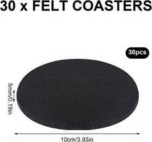 Filzuntersetzer Schwarz 30 Stück Getränkeuntersetzer Tassen