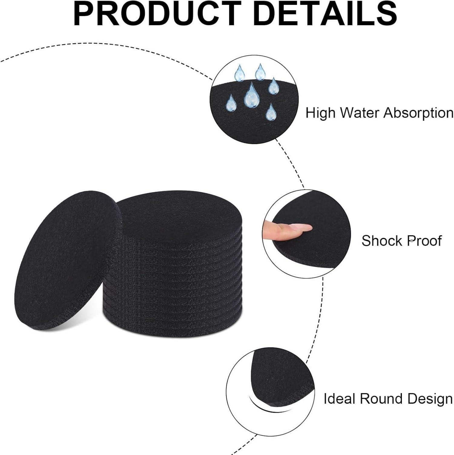 Filzuntersetzer 30 Stück Schwarz Tisch Glas Getränke Tassen