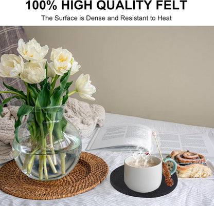 Filzuntersetzer 30 Stück Schwarz Glasuntersetzer Tassen Getränke