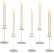 Kerzenhalter Stabkerzen 6er Set Weiß Metall Vintage Modern Festlich