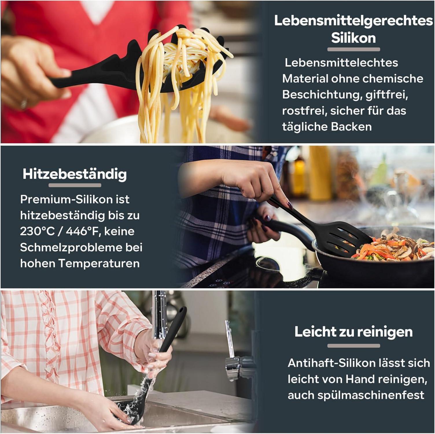Küchenhelfer Set 17 Stück Silikon Utensilien Kochbesteck