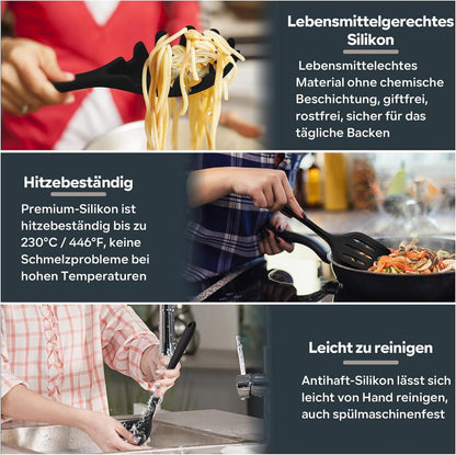 Küchenhelfer Set 17 Stück Silikon Utensilien Kochbesteck