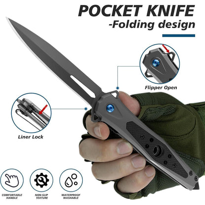 Klappmesser Einhandmesser mit G10 Griff Taschenmesser Grau