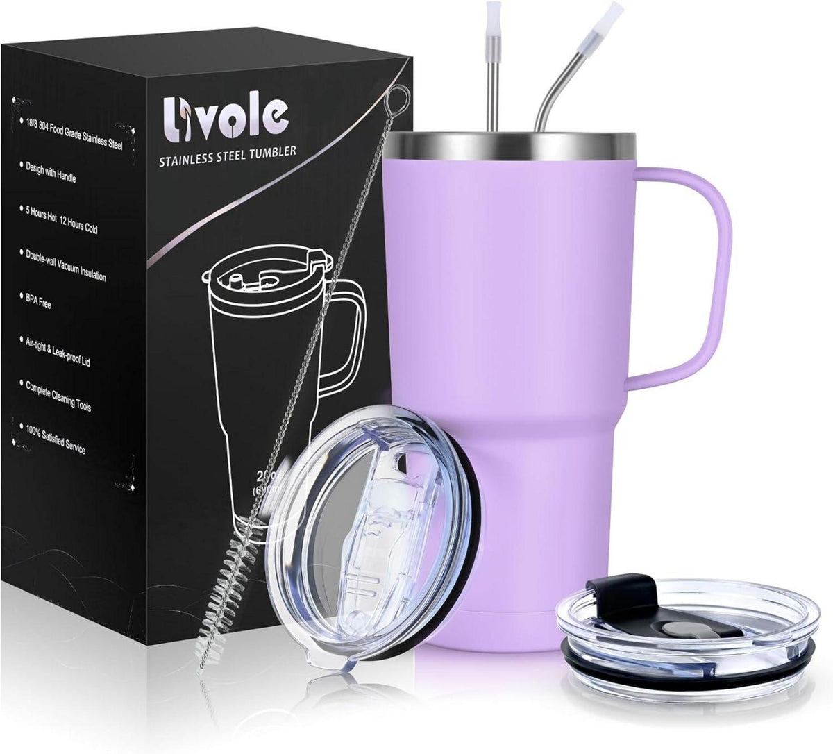 Thermobecher 600ml Vakuum Kaffeebecher Edelstahl Trinkbecher mit