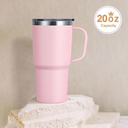 Thermobecher 600ml Vakuum Edelstahl Trinkbecher mit Strohhalm