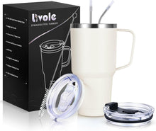 Livole 30oz Doppelwandiger Edelstahl Thermobecher mit Strohhalm