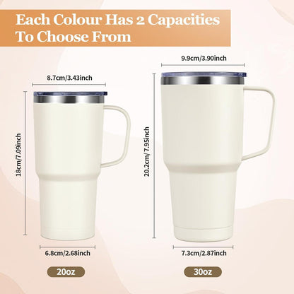 600ml Thermobecher mit Henkel, Vakuum Kaffeebecher Thermo, Edelstahl